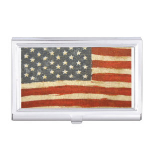 Old Glory American Flag Business Card Holder