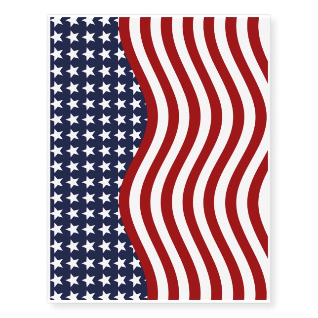OLD GLORY (American Flag design vertical) ~ Temporary Tattoos (Front)