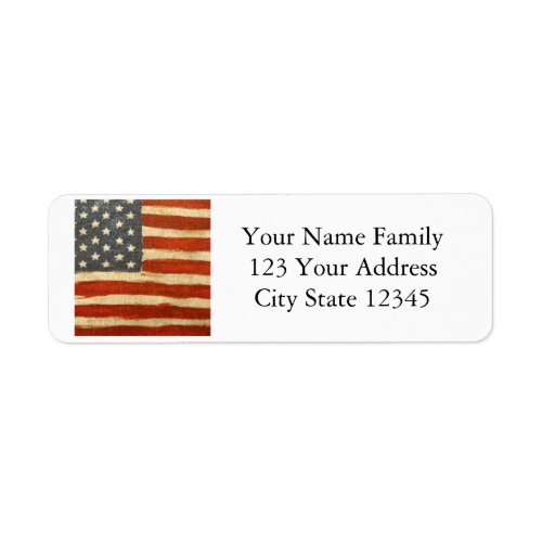 Old Glory American Flag Label