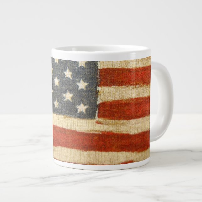Old Glory American Flag Large Coffee Mug (Front Right)