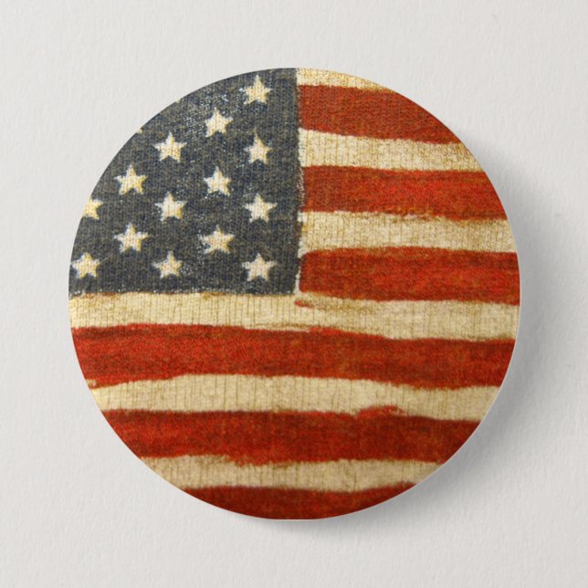 Old Glory American Flag Pinback Button (Front)