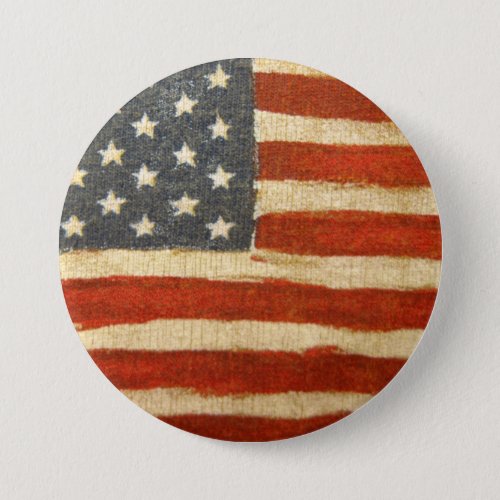 Old Glory American Flag Pinback Button