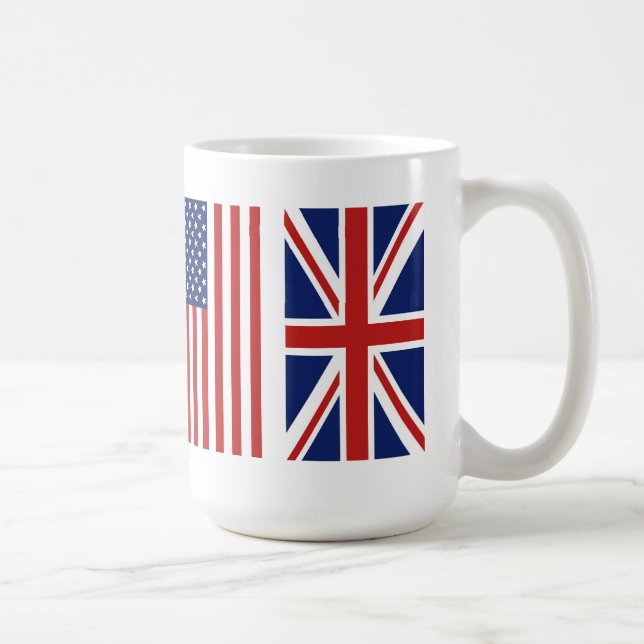 Old Glory and Union Jack Flags. Coffee Mug (Right)