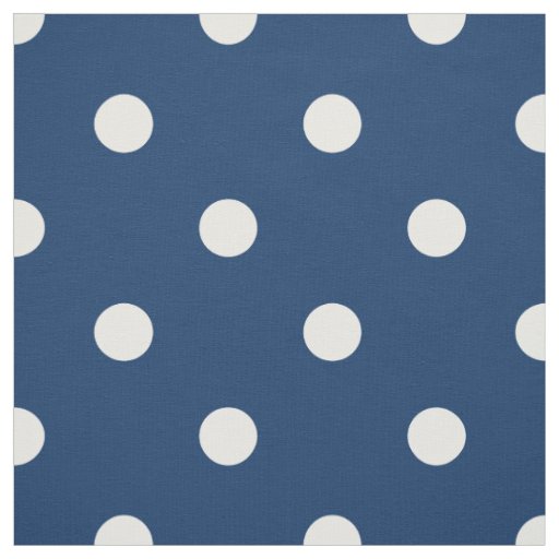 Old Glory Blue White Polka Dots (large scale) Fabric