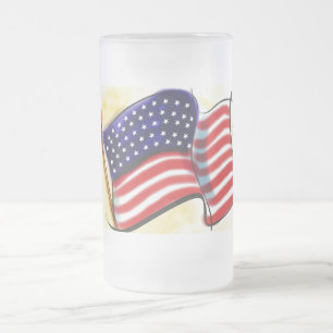 Old Glory Frosted Glass Mug