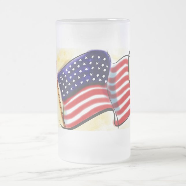 Old Glory Frosted Glass Mug (Center)
