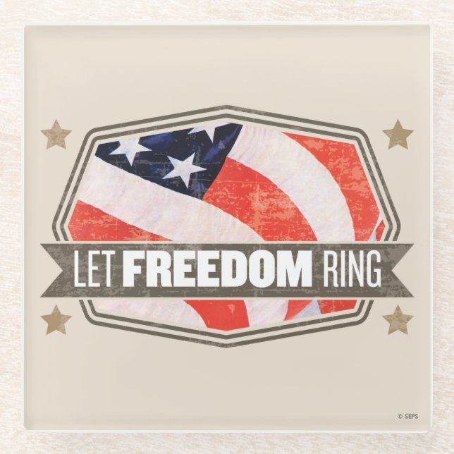 Old Glory Glass Coaster (Front)