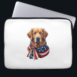 Old Glory Golden Retriever Vintage Shirt 2 Laptop Sleeve<br><div class="desc">Old Glory Golden Retriever Vintage Shirt 2</div>