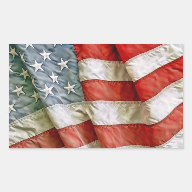Old Glory Rectangular Sticker (Front)