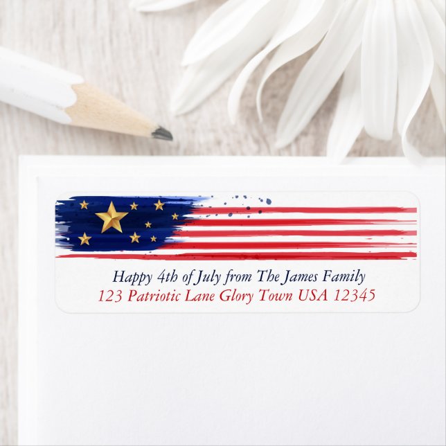 Old Glory Stars and Stripes American Flag  Label (Insitu)