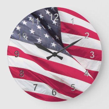 Old Glory....the American Flag. Large Clock by Impactzone at Zazzle