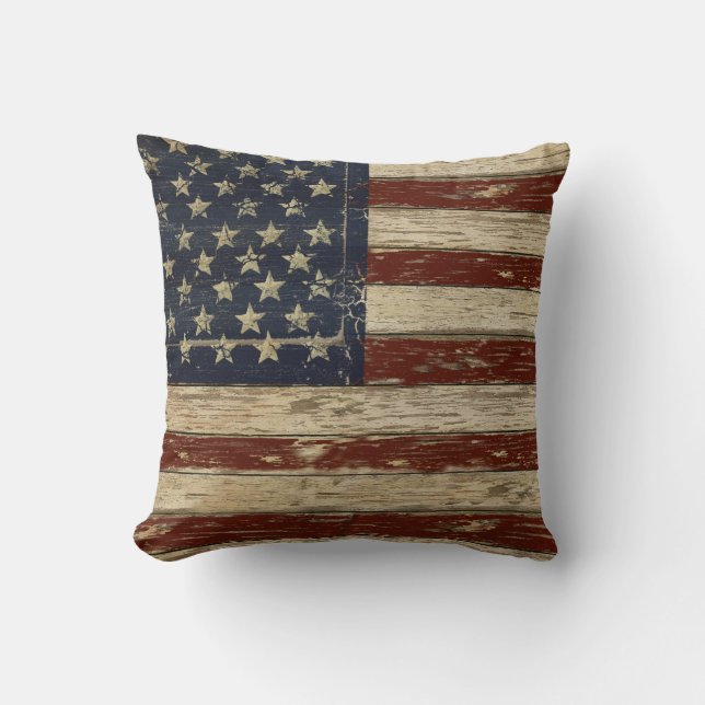 Old Glory Throw Pillow (Front)