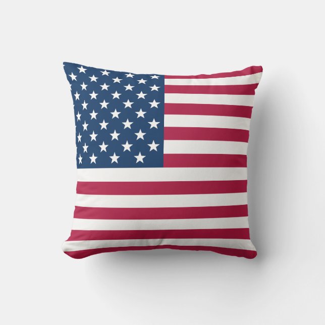 Old Glory USA Flag Inspired Throw Pillow (Front)