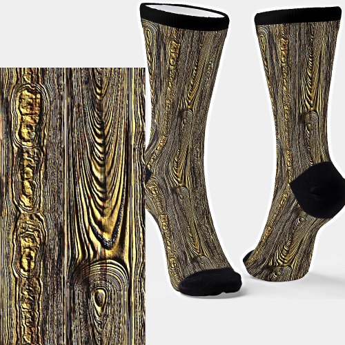 Old Gnarly Wood Bark Texture  Socks