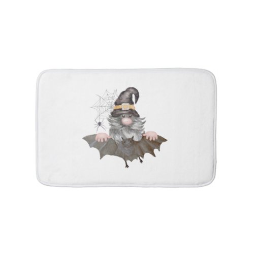 Old gnome with a witchers hat and a long beard H Bath Mat