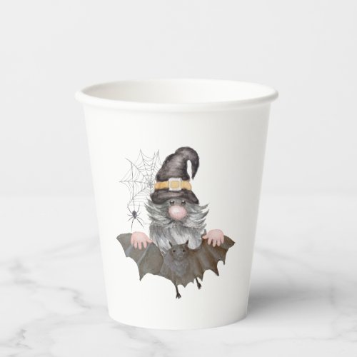 Old gnome with a witchers hat and a long beard H Paper Cups