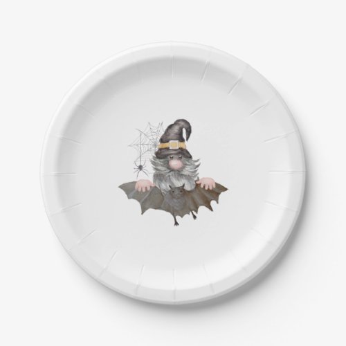 Old gnome with a witchers hat and a long beard H Paper Plates