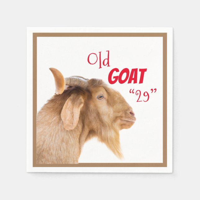 Old Goat 29th Twenty Ninth 29th Birthday Napkins (Front)