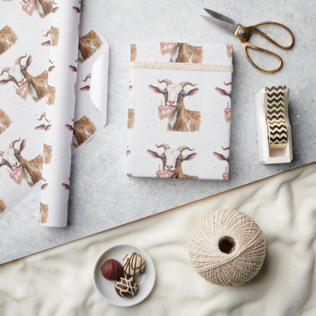 Old Goat Birthday Humor Goat Farm Animal Wrapping Paper (Crafts)