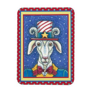 OLD GOAT UNCLE SAM, FUNNY FARM PATRIOTIC BILLYGOAT MAGNET