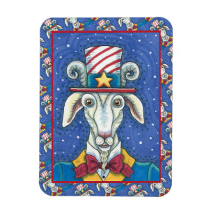 OLD GOAT UNCLE SAM, FUNNY FARM PATRIOTIC BILLYGOAT MAGNET