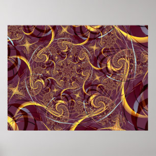 Old Gold Abstract Art Poster