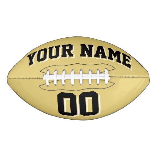 OLD GOLD BLACK AND WHITE Custom Football