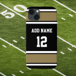 Old Gold Black And White Sports Stripe  Iphone 13 Case at Zazzle