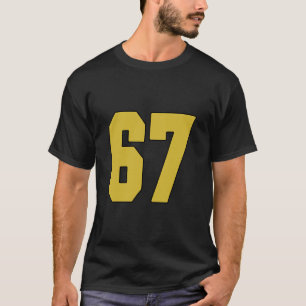 Old Gold Black Number 67 Jersey Player Uniform #67 T-Shirt