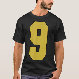 Old Gold Black Number 9 Jersey Player Uniform #9 T-Shirt