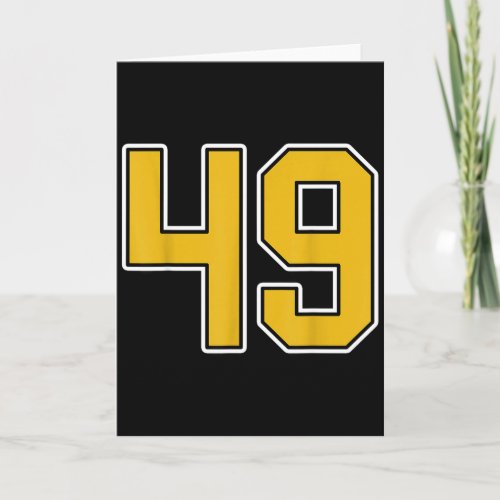 Old Gold Black White Sports Number 49 Jersey Unifo