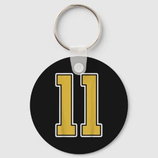 Old Gold Black White Srts Number 11 Jersey Uniform Keychain