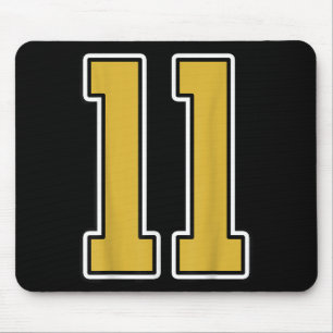 Old Gold Black White Srts Number 11 Jersey Uniform Mouse Pad