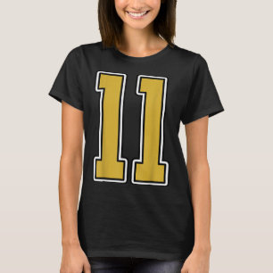 Old Gold Black White Srts Number 11 Jersey Uniform T-Shirt