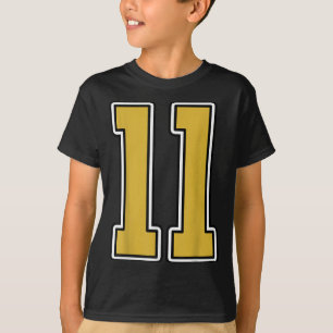 Old Gold Black White Srts Number 11 Jersey Uniform T-Shirt