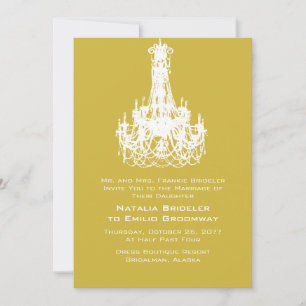 Old Gold Bold Single Color Wedding Invitation