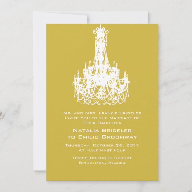 Old Gold Bold Single Color Wedding Invitation (Front)
