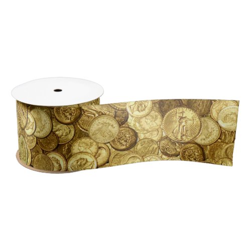 Old Gold Coin Collection  Satin Ribbon