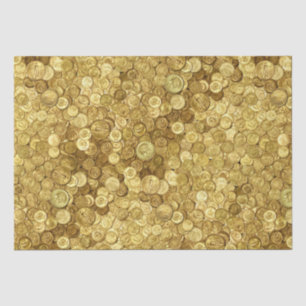 Old Gold Coin Collection Tissue Paper