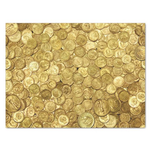 Old Gold Coin Collection Tissue Paper