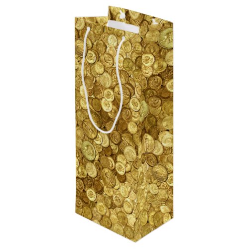 Old Gold Coin Collection  Wine Gift Bag