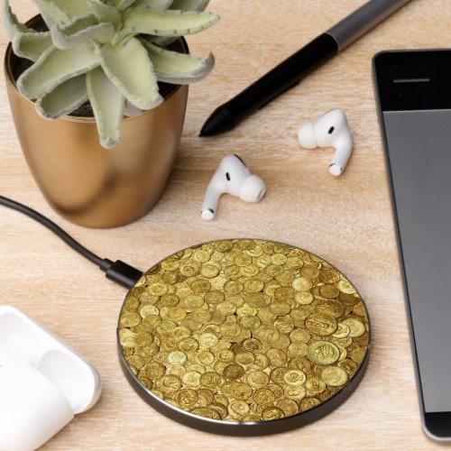 Old Gold Coin Collection Wireless Charger