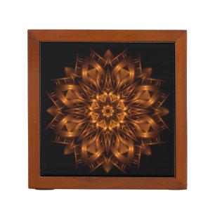 Old Gold Copper Desk Organizer