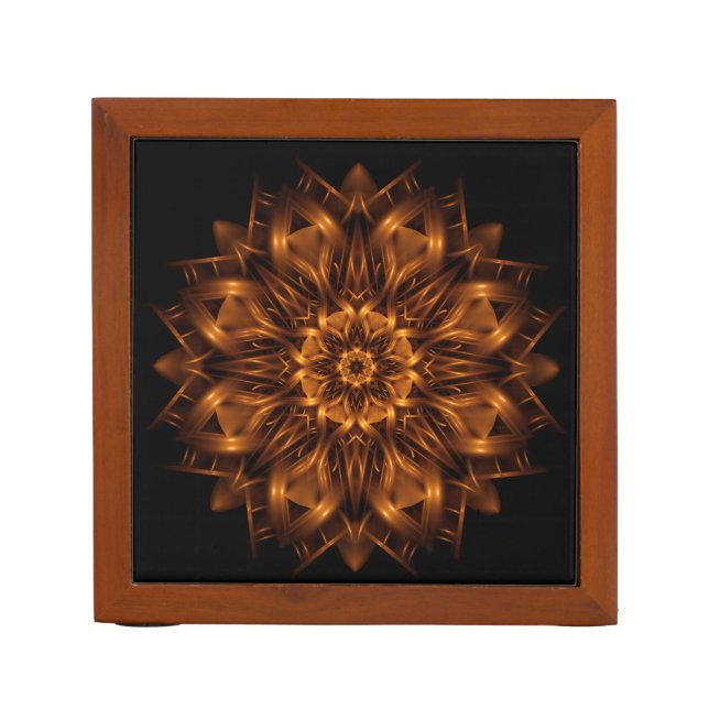 Old Gold Copper Desk Organizer (Front)