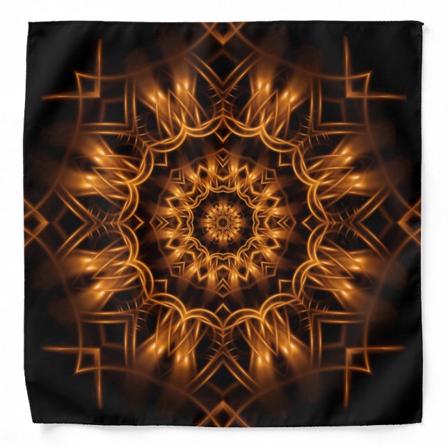 Old Gold Copper Medallion Bandana (Front)