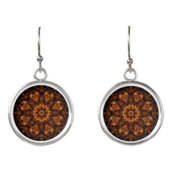 Old Gold Copper Medallion Drop Earrings by FineDezine at Zazzle