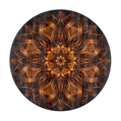 Old Gold Copper Medallion Glass Cutting Board