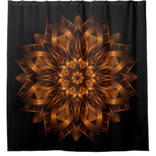 Old Gold Copper Medallion Shower Curtain