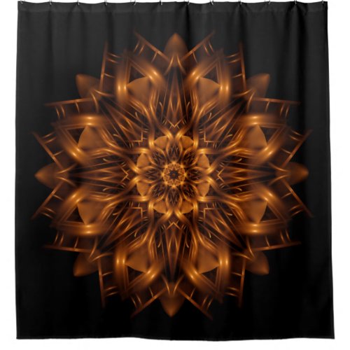 Old Gold Copper Medallion Shower Curtain