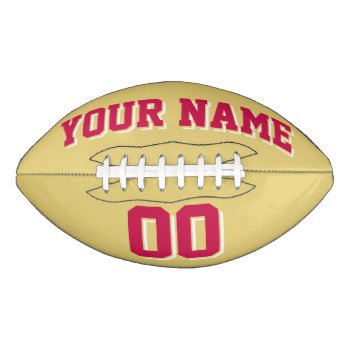 Old Gold Crimson Red And White Custom Football by Custom_Footballs at Zazzle
